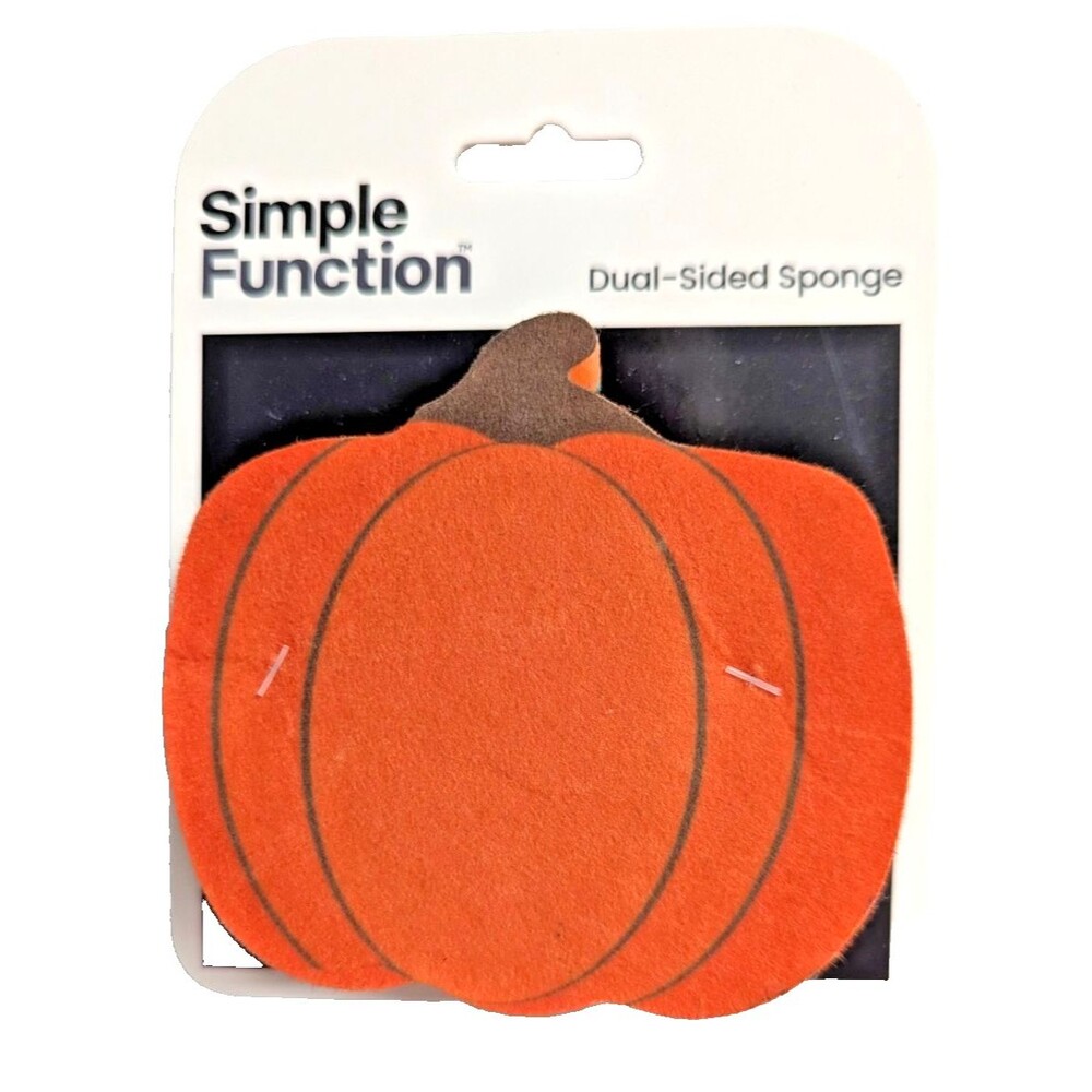 Orange Pumpkin Sponge Dual-Sided Kitchen Scrubber Non-Scratch 4 x 3.5 x 1-inch
